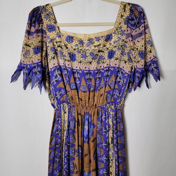 Vintage UMI Collections by Anne Crimmins Silk Gypsy Floral Boho Maxi Dress 8 - Picture 3 of 12